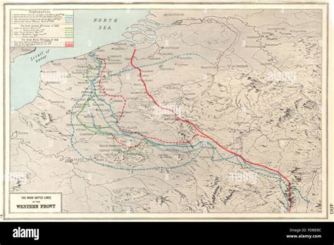World War 1 Main Battle Lines Of The Western Front 1914 18 1920