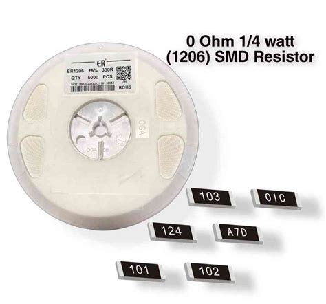 0 ohm 0e smd resistor 1206