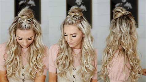 Half Up Mohawk Braided Top Knot Youtube