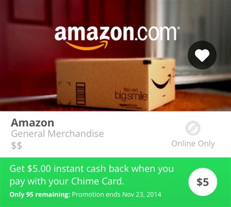 The chime visa® debit card is issued by the bancorp bank or stride bank pursuant to a license from visa u.s.a. AMEX Offer Office Depot / Office Max Update, Free $5 Amazon Gift Card, and other Chime Card Offers