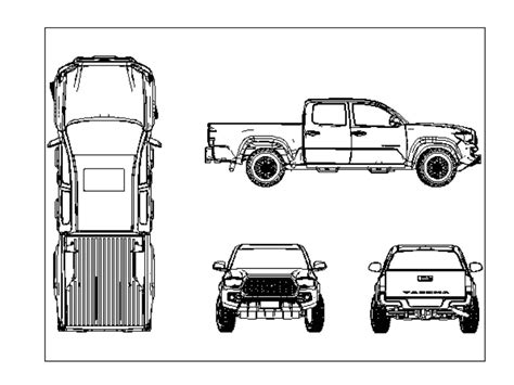 Toyota Tacoma 2020 In Autocad Download Cad Free 73 Mb Bibliocad