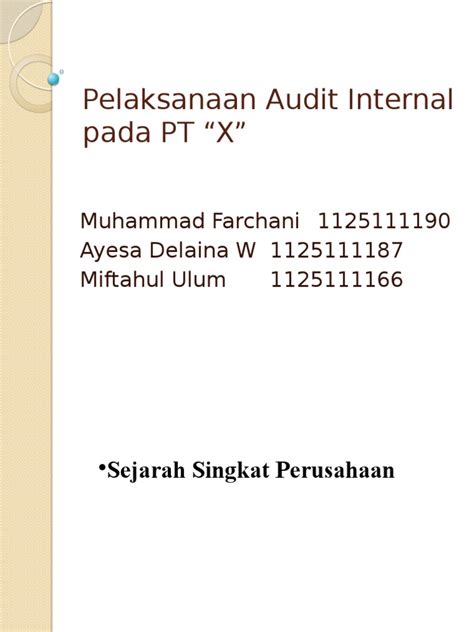 Pdf Pelaksanaan Audit Internal Dokumentips