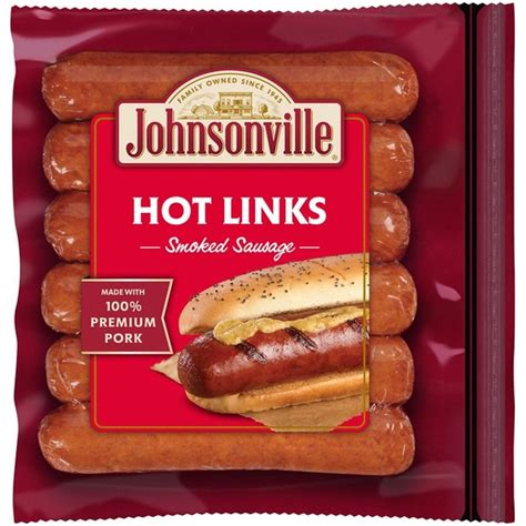 Johnsonville Hot Links Smoked Sausage 100927 Smoked Cooked 14 Oz