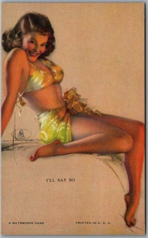 vintage 1940s pin up girl mutoscope card artist rolf armstrong i ll say so other unsorted