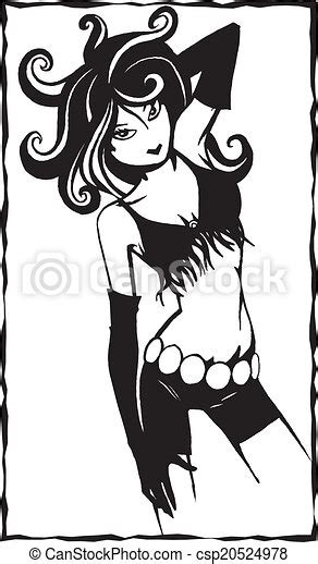 Vectors Illustration Of Punk Girl Clipart Vector Clipart Design