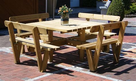 Die mobilen zusammenklappbaren bänke können in wenigen sekunden in eine vielfalt von kombinationen umgewandelt werden. Tisch Bank Kombination Gartengarnitur Garten Sitzgruppe ...