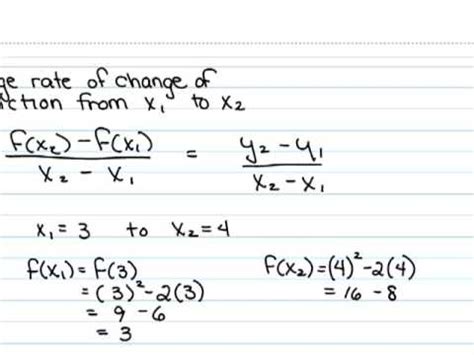 This offers us the average rate of change between the factors (x1, y1) as well as (x2, y2). average rate of change - YouTube