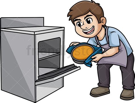 Man Baking A Cake Cartoon Vector Clipart Friendlystock