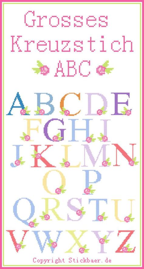 In dem video zeige ich euch ein schönes stickprojekt für's kinderzimmer. Großes Kreuzstich-ABC | Kreuzstich, Sticken kreuzstich und ...