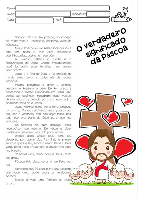 História Infantil Sobre O Verdadeiro Sentido Da Páscoa Para Imprimir