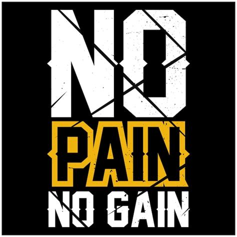 Premium Vector No Pain No Gain Motivational Design For Poster Banner