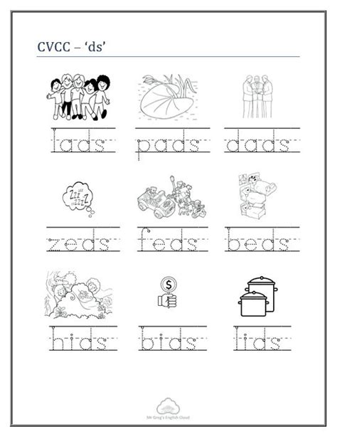 Cvcc Ds Mr Gregs English Cloud In 2023 Phonics Worksheets