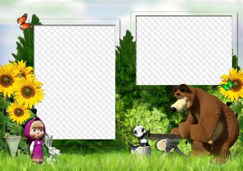 Masha and the bear has been able to find the precise point in clowning where there is no violence. Double photo frame with Masha and the Bear. Transparent ...