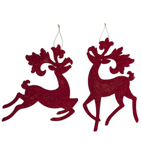 Red Flock Reindeer Christmas Decoration By The Contemporary Home On