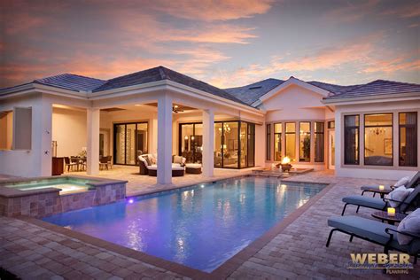 Mediterranean House Plan Luxury 1 Story Home Floor Plan With Pool