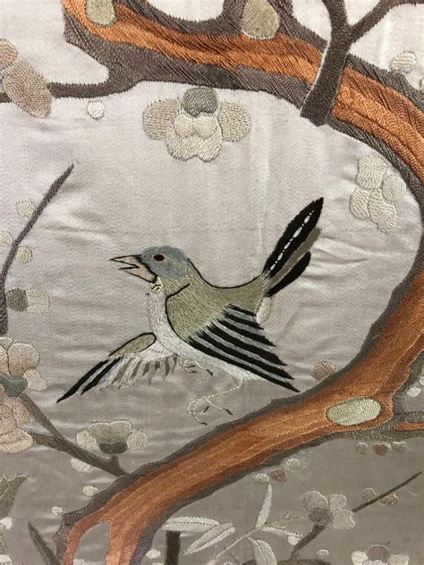 Lovely Framed Vintage Japanese Silk Embroidery At 1stdibs