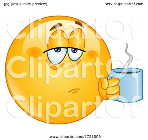 Cartoon Smiley Emoji Drinking Coffee By Yayayoyo 1721005
