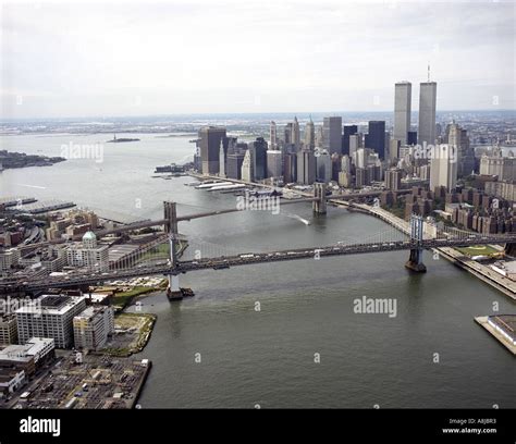 Aerial View Of The East River New York City Usa Stock Photo Alamy