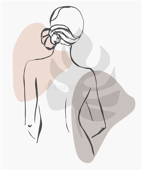 Simple Hand Drawn Trendy Line Silhouette Woman Modern Minimalism Art