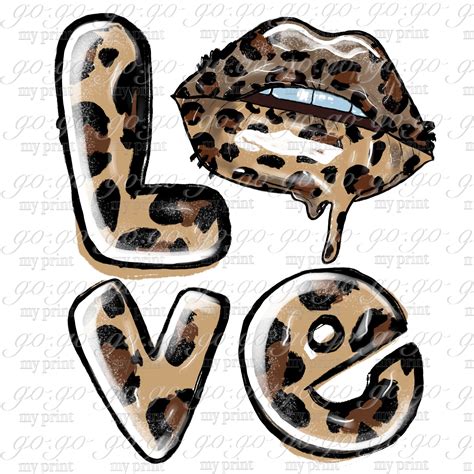 Leopard Dripping Lips Png Love Leopard Png T Shirt Designs Etsy Diy
