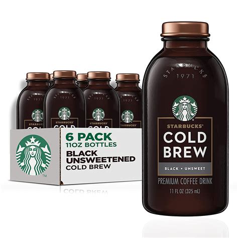 Starbucks Cold Brew Coffee Black Unsweetened 11 Oz Glass