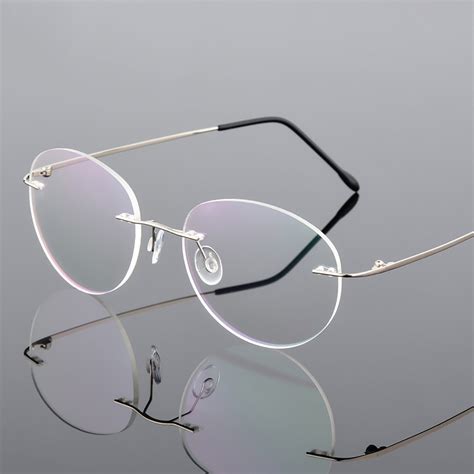 Retro Rimless Round Glasses Women Ultralight Optical Eyewear Vintage Flexible Oval Eyeglasses