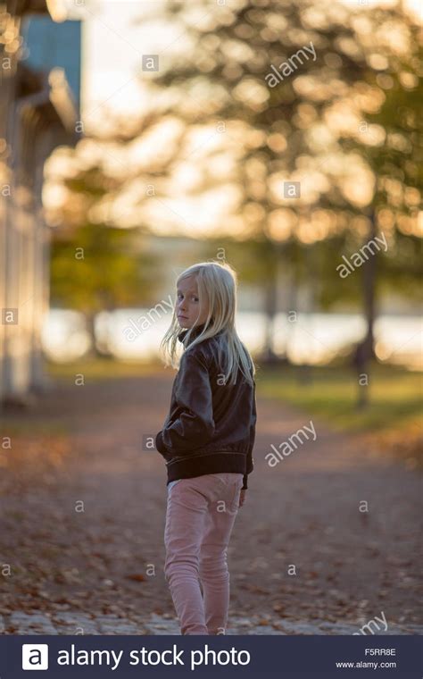 Sweden Vastergotland Lerum Portrait Of Girl 8 9 Walking In