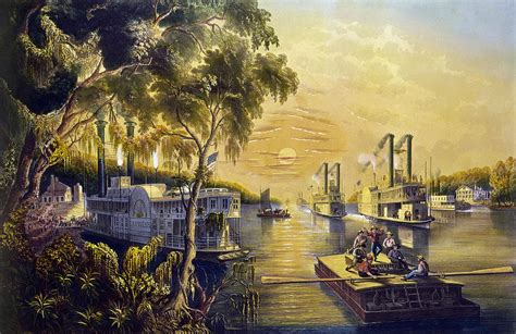 Boats On The Mississippi Painting By Granger Fine Art America