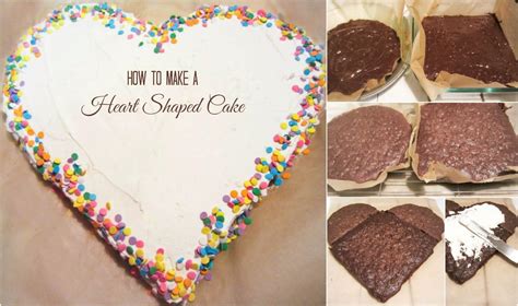 Cut out a large heart from red paper, making sure it fits inside the card shape. How to make a Heart Shaped Cake - Sweetphi