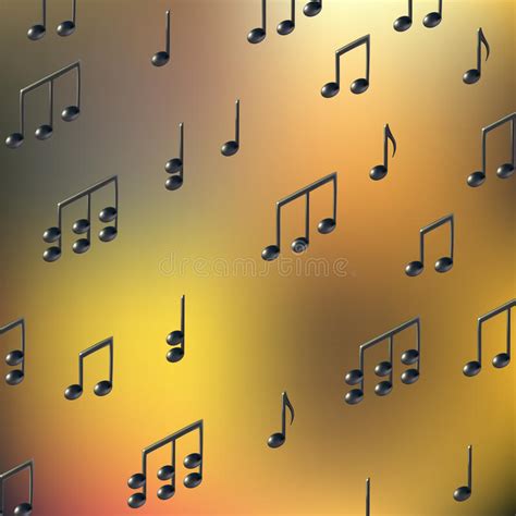 Abstract Music Notes Design Music Notes Gold On A Black Background