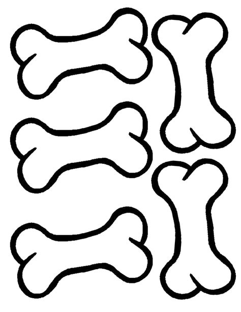 Dog Bone Bones Printable Template Pattern Clipart Templates Shape