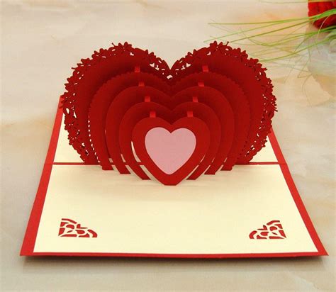 How to make baby diaper cards : 3d Folding Heart Wedding Card Engagement Invitation ...