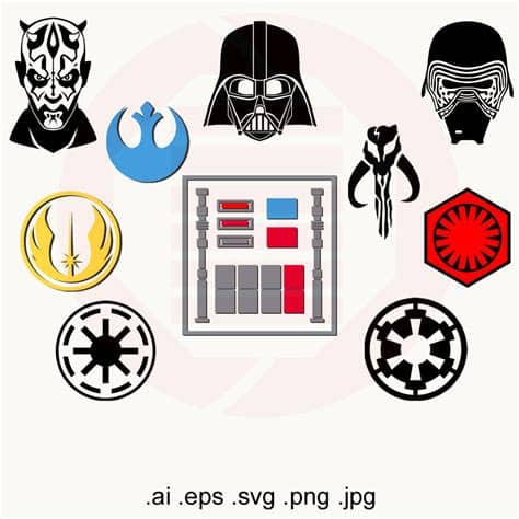 Powered by star wars canon timeline designed by @starwarsinfographic. Star Wars SVG clipart vector printable cut file symbols ...