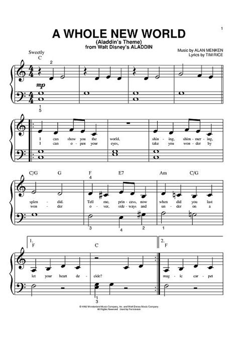 Lyrics for a whole new world by ahmir. A Whole New World (Big Note) Sheet Music by Alan Menken ...
