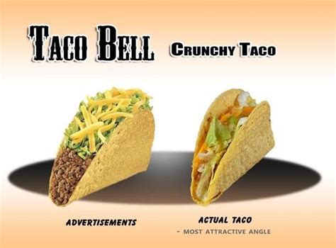 Taco Bells Crunchy Taco Advertisement Vs Reality Fast Food