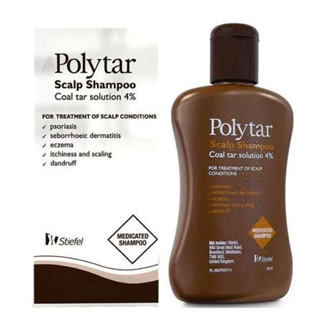 Polytar Scalp Shampoo Psoriasis Eczema Itchiness Coal Tar 4 150ml Pack