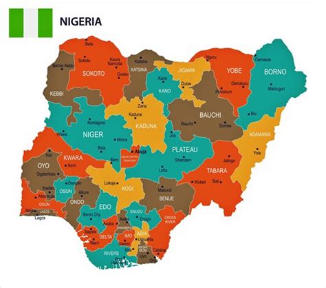 Nigeria Karte Der Regionen Und Provinzen
