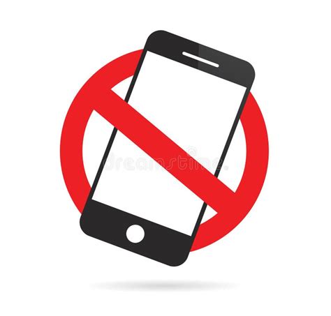 No Cell Phone Sign Mobile Phone Prohibited Vector Illustration Stock