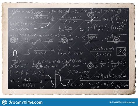 Mathematical Calculations On Blackboard Stock Image ...