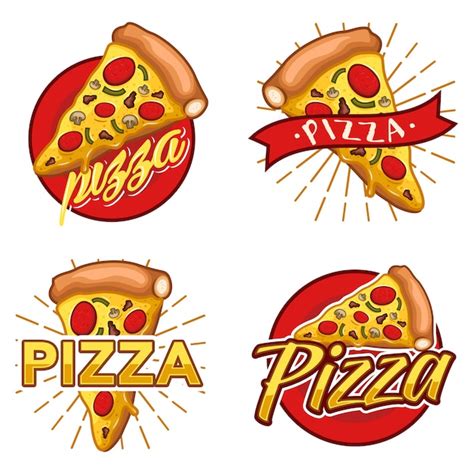 Premium Vector Pizza Logo Stock Vector Set