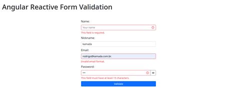 Angular Reactive Form Validation Codesandbox