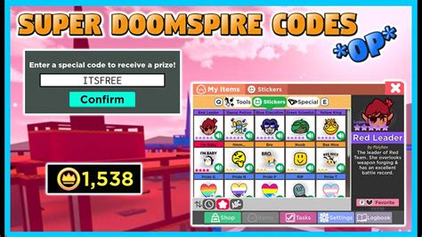 Get freebies in this game with these super doomspire codes roblox 2020 new! ALL *OP* CODES FOR SUPER DOOMSPIRE *WORKING 2020* | ROBLOX - YouTube
