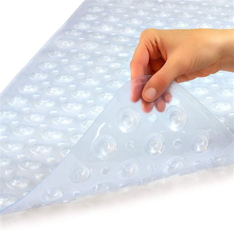 Healthsmart Antimicrobial Bath Mat With Non Slip Suctions And Drain