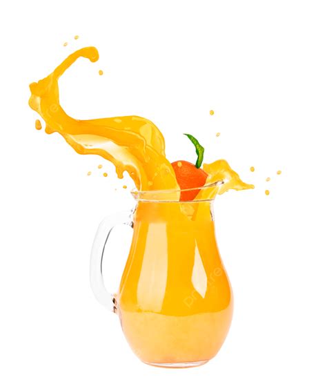 Orange Juice Splash Isolated On White Health Nobody Gourmet Yellow