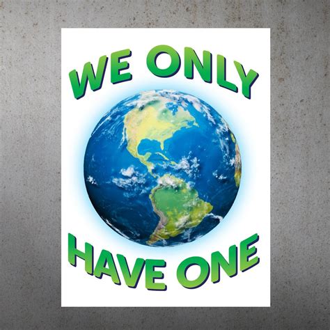 We Only Have One Earth Printable Protest Poster Climate Etsy