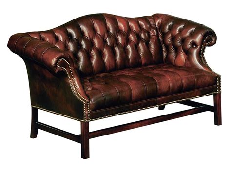 Classic Leather Chippendale Tufted Loveseat Cl286