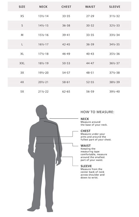 Men S Dress Shirt Measurement Chart My Xxx Hot Girl