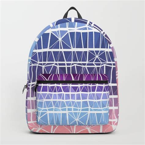 Low Poly Pink Purple And Blue Gradient Backpacks By Kaleiope Studio