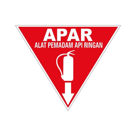 Jual Sticker Sign Rambu K Segitiga Apar X Cm Petunjuk Tabung Alat Pemadam Api Shopee