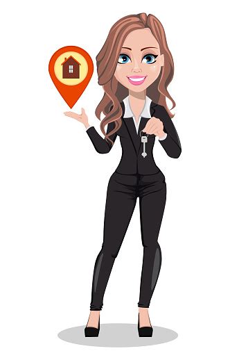 beautiful real estate agent woman a real estate agent stock illustration download image now